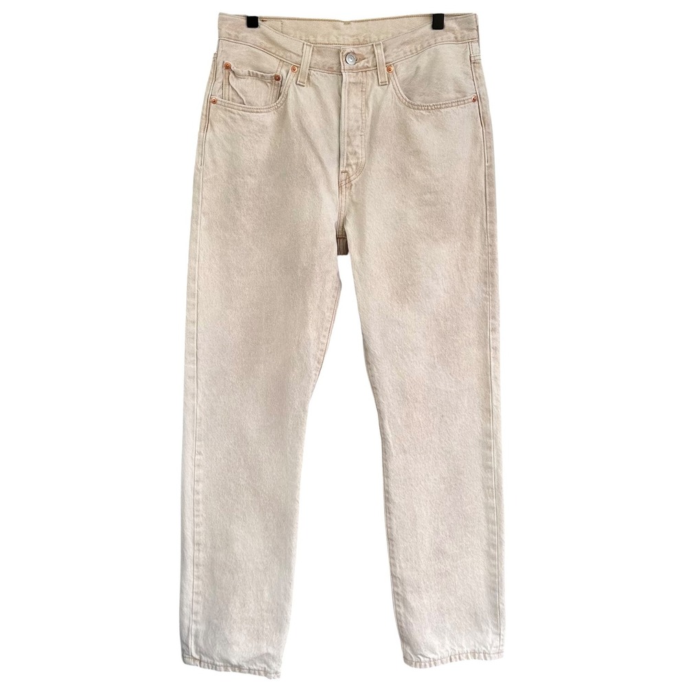 Levis 501 Original Fit Jeans Tan Sand Beige Cotton Straight Leg Women W30 L30